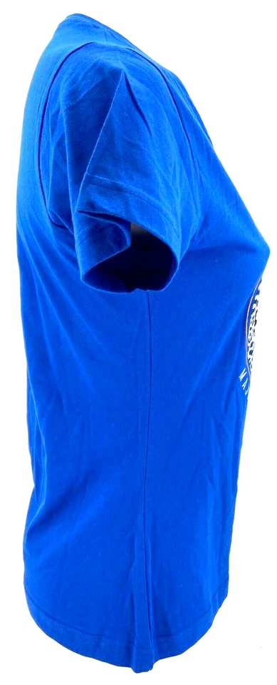 NEW NY New York Mets MLB Soft As A Grape Blue Cheetah SS V Neck Shirt Women's S - Image 4 of 4