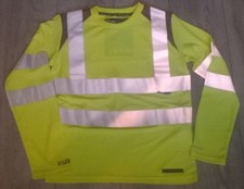 Damas Ecuestre Manga Larga Camiseta Top Hi Vis Amarillo Equitación Talla L 14