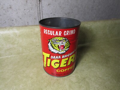 Vintage Dana Brown's Tiger Coffee Tin Can St. Louis MO