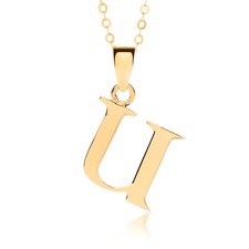 9ct Gold Initial Pendant Necklace 18'' Necklace Gold Jewellery 375 Stamped