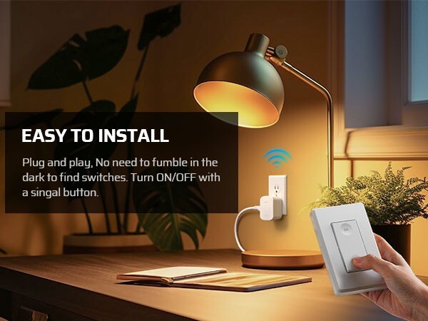 Dewenwils Remote Wall Switch and Plug-In Receiver,Wireless Remote Outlet