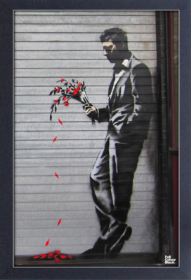 BANKSY THE HUSTLER 13x19 FRAMED GELCOAT POSTER STREET ART ARTIST