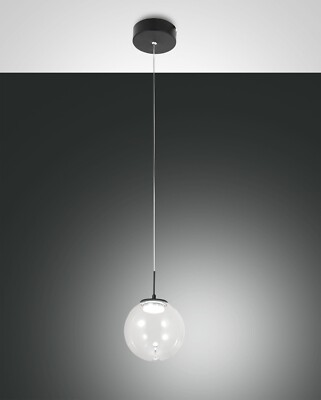 Fabas Luce LED Pendelleuchte Lampe Ariel 1flg 3770-40-372 schwarz klar CCT MA