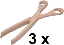 3 x Holzschere Holzzange Zuckerzange Gurkenzange Schere aus Buchenholz L 28 cm
