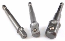 3pc Socket Drill Attachment Driver Adaptor Mini Extension Bar Set 3 Sizes New