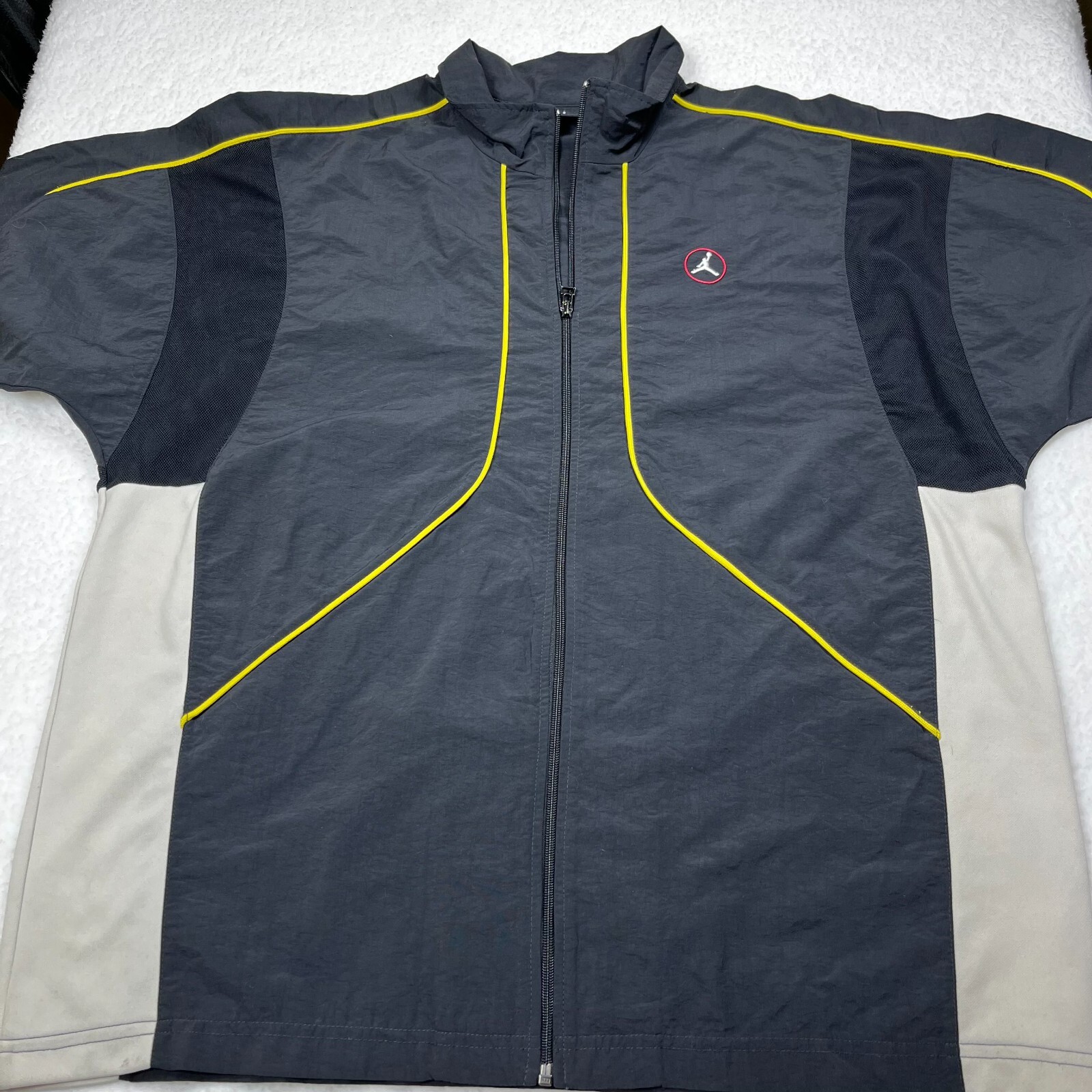 SACAI X NIKE Giacca a vento vintage Y2K Nike Jordan uomo basket nera full zip grande