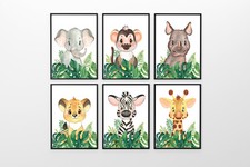 Safari tema camera da letto bambini asilo animale poster stampe foglia decorazione arte da parete