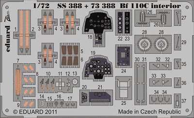 Eduard 1/72 #SS388 Zoom Photoetch set for Bf 110C interior S. A. Eduard 1/72 #SS388 Zoom Photoetch set for Bf 110C interior S. A.