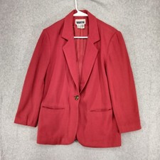 Prophecy Petite Vintage Blazer Womens Size 6 100 Wool Red Lined Single Button