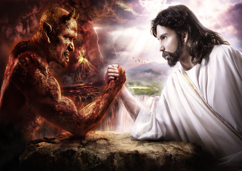 Jesus and the Devil Arm Wrestling Biblical Bible God JAD01 Poster A1,A2,A3,A4 eBay