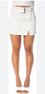 juicy couture Cargo Miniskirt with Belt white Nordstrom collection size 27 