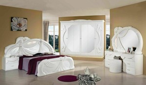Gina Komplettes Italienisches Schlafzimmer Set 7 Tlg Mit Schminktisch In Weiss Ebay