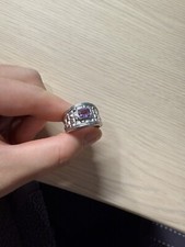 Judith Ripka Amethyst Sterling Silver Ring Size 10