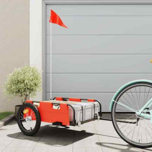 Cargo Bike Trailer Orange Oxford Fabric andR8S4