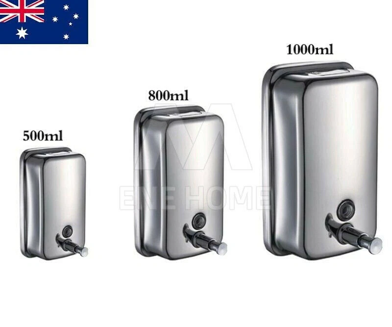STAINLESS STEEL COMMERCIAL GRADE POLISHED WALL MOUNTED LOTION SOAP DISPENSER