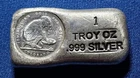 A PROSPECTOR'S GOLD & GEMS 2014 1oz SILVER 999 FINE BAR