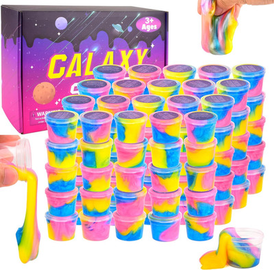 102 Pack Bulk Galaxy Slime Kit, Party Favors for Kids Slime Cup Bulk DIY Stress