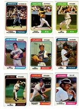 (9) 1974 Topps Baseball HOFers and Stars.  Jackson, Killebrew, Robinson.......