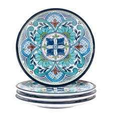 Certified International Talavera Canape Plate Set 6-Inch, 4-Piece for Everyday