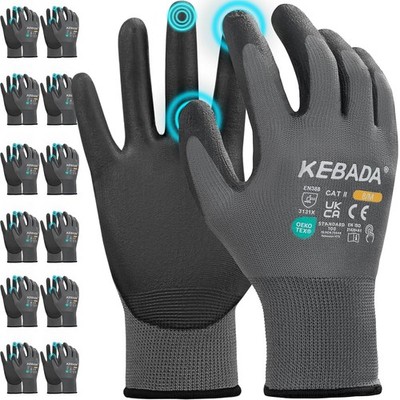 Kebada Arbeits Handschuhe für Männer und Frauen, PU-beschichtete T