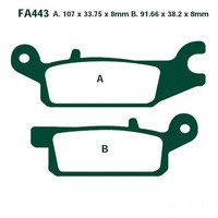 Bremsbelag EBC FA443R Vorne Links FüR Yamaha YFM 700 Fwad Fgpx Grizzly EPS 2008