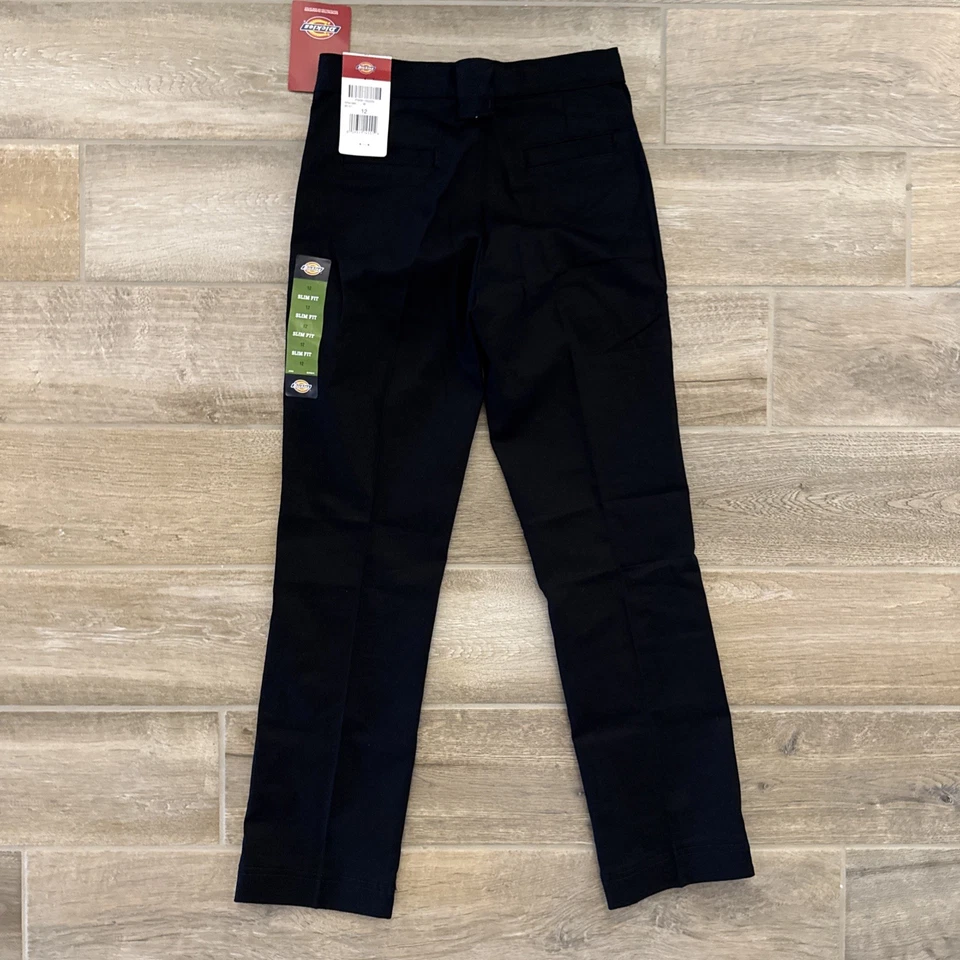 Dickies Pants Girl 12 Reg Black Stretch 5-Pocket Straight Leg Slim Fit New - Image 2 of 4