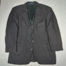 POLO UNIVERSITY CLUB RALPH LAUREN Vtg  Black Blazer Suit Coat Jacket Men's 46R