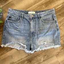 KanCan Shorts Womens 30 Blue Distressed Denim Cutoff Raw Hem Casual 13