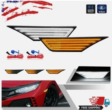 2pcs LED SIDE MARKER LAMP LIGHT SWITCHBACK SIGNAL LIGHT FOR 2016-21 HONDA CIVIC