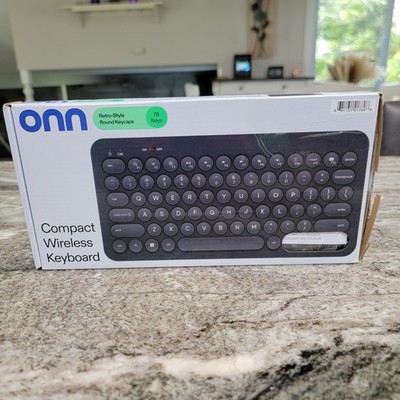 ONN Compact Wireless Keyboard Gray 78 Keys USB Receiver Tested Working Open Box