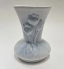 Van Briggle Moon Glow With Blue Dust Accent Crocus Vase Matte White ~ Signed