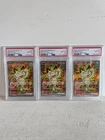 PSA 10 Meowth ex SAR 114/080 Sequential Set of 3 Japanese Pokemon Card M3