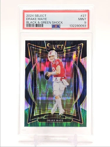 DRAKE MAYE 2024 SELECT CONCOURSE ROOKIE BLACK GREEN SHOCK C RC PSA 9 Q2756