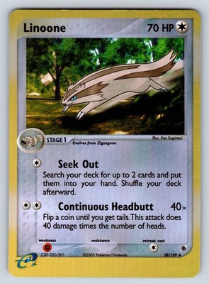 Reverse Holofoil Linoone 38/109 Ruby and Sapphire LP