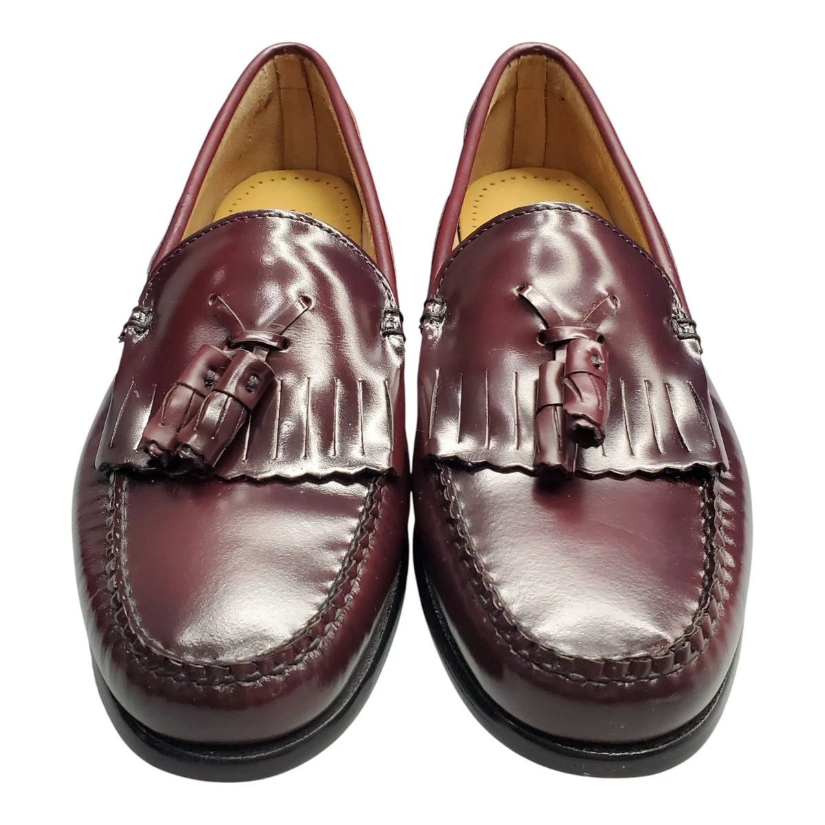 G.H. Bass & Co. Layton Loafers Mens US 9.5M Burgundy Kiltie Tassel Slip On EUC Bass Loafers Men - Etsy main image 4