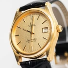 Vintage 1979 **NEAR MINT** OMEGA Seamaster Cal.1342 Qz Push Crown Gold 34mm Mens