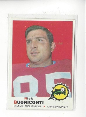 1969 Topps #192 Nick Buoniconti Dolphins - NM