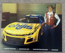 SIGNED Carson Hocevar 2026 Chili&rsquo;s DARLINGTON Dale Sr Tribute Postcard COA