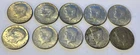 Silver lot of 10 Kennedy half dollar 40% Silver As Pictured