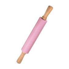 17" Wooden Handle Silicone Rolling Pins KITCHEN BAKING Non Stick Rolling Pin
