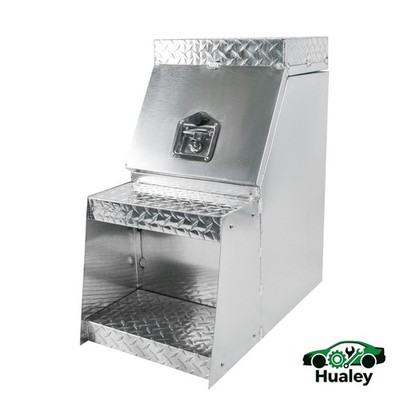 Step Side Mount Storage Chest 28×25×15'' Silver Aluminum Truck Accessory