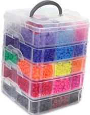 5700Pcs Pony Beads Bulk,30 Colors Rainbow Kandi Bead for Hair Braiding Friendshi