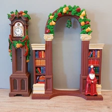 Studio 56 "Under the Mistletoe" Porcelain Christmas Decor w/ Grandfather Clock