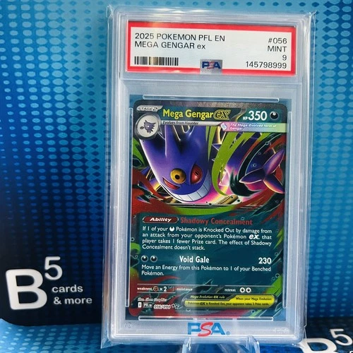 2025 POKEMON PFL EN MEGA GENGAR ex #056  PSA 9