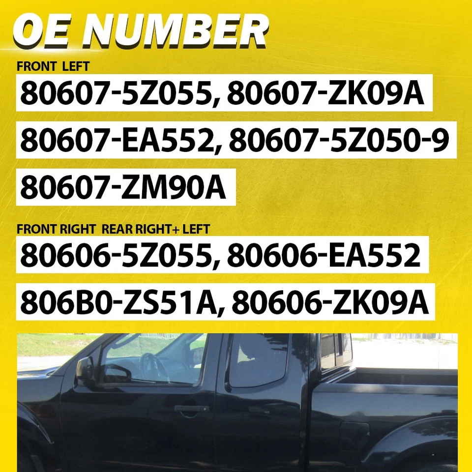 4PCS Exterior Door Handle Front+Rear Left Right For 2005 06-2008 Nissan Frontier Foto 3 de 4