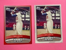 Jackie Robinson Hobby Rip Night Cards Red Parallel & Base