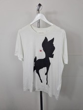 GIVENCHY DISNEY Men's T-Shirt White Bambi  Silhouette Front/Magic Kingdom Back M
