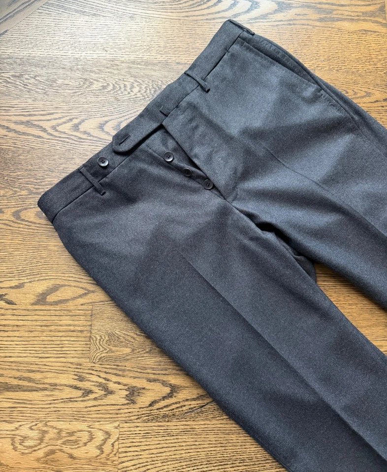 Rota Pantaloni Di Sartoria Charcoal Grey Flannel Trousers 50 EU 36 US - Image 2 of 4