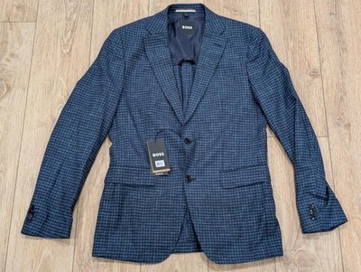 $645 Mens BOSS Hugo Boss ''H-Hutson'' Textured Sport Coat Dark Blue US 40L