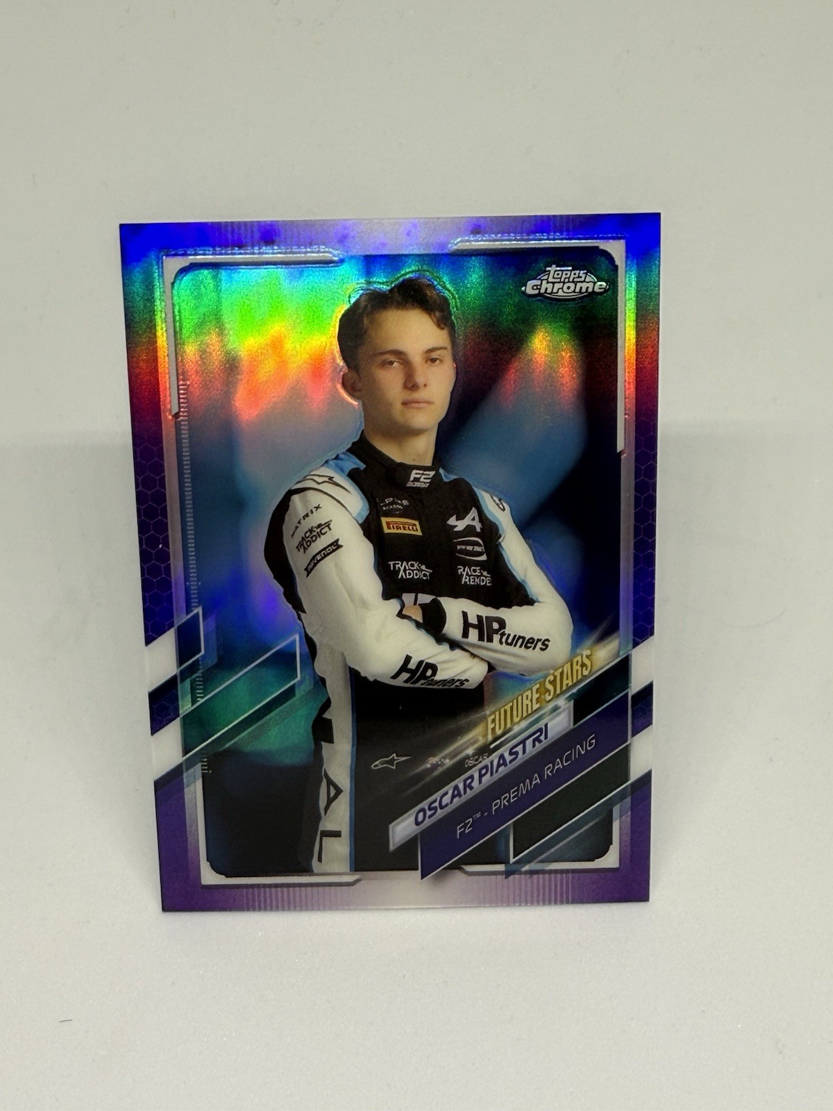 2021 TOPPS CHROME F1 #59 OSCAR PIASTRI RC PURPLE REFRACTOR PORTRAIT MCLAREN /399